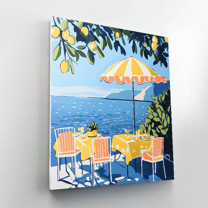 Henri Matisse Inspired Coastal Cafe Terrace painting number kit