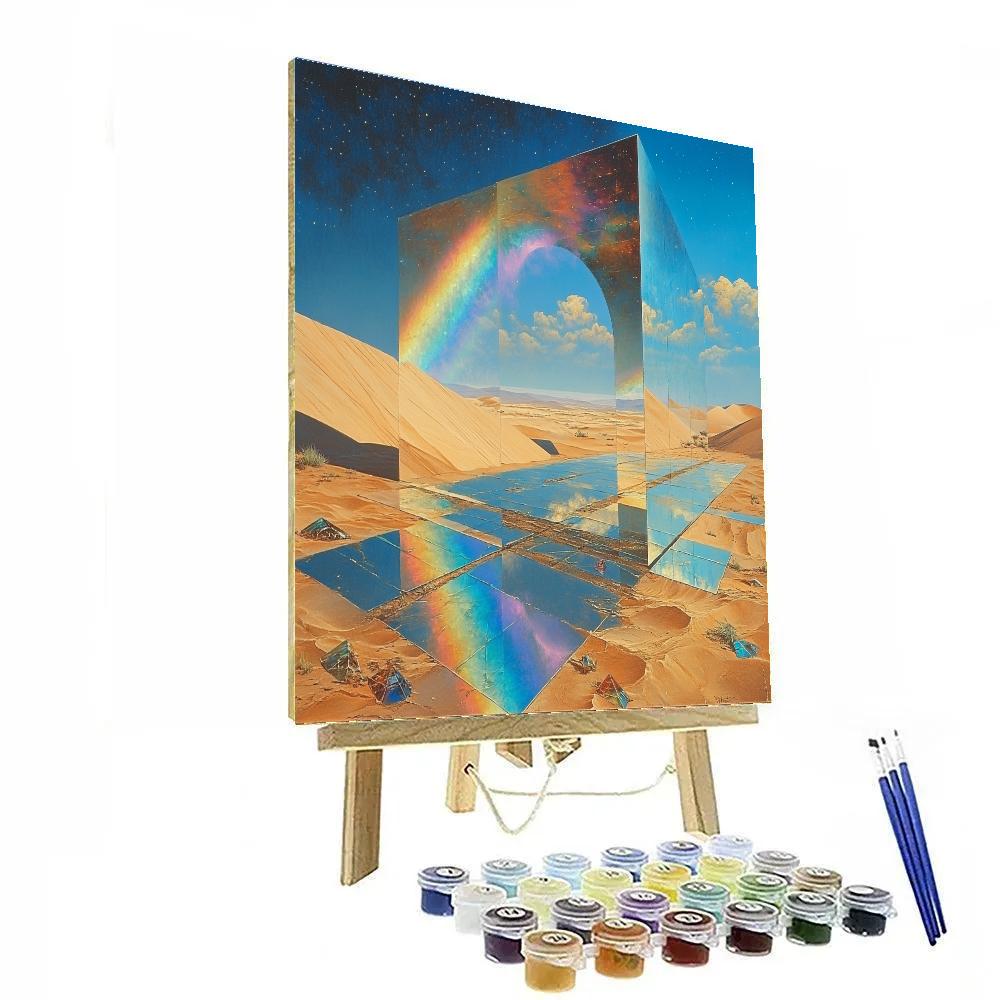 Salvador Dali Inspired Rainbow Desert Mirage DIY paint by numbers