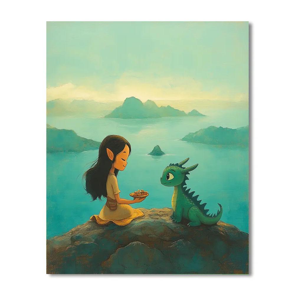 Raya Dragon Friendship Moment Disney paint by number