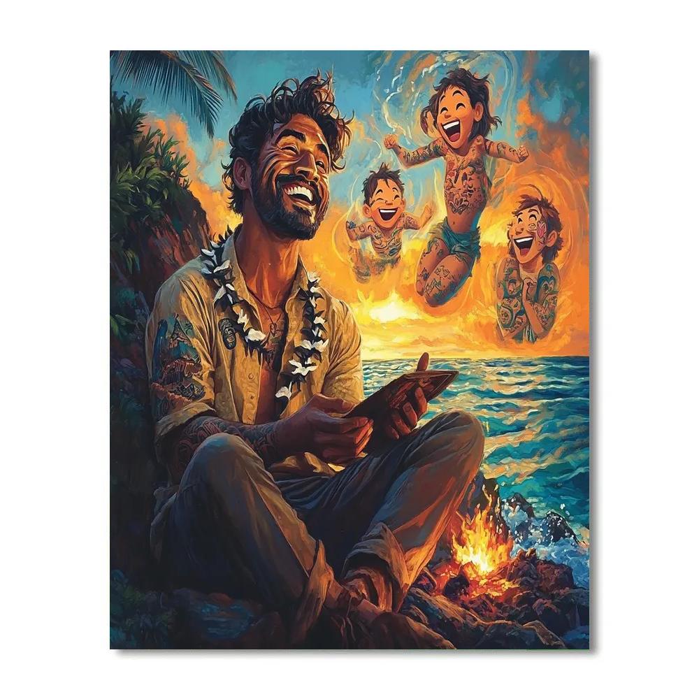 Maui Tattoo Storytelling Disney Paint by numbers art