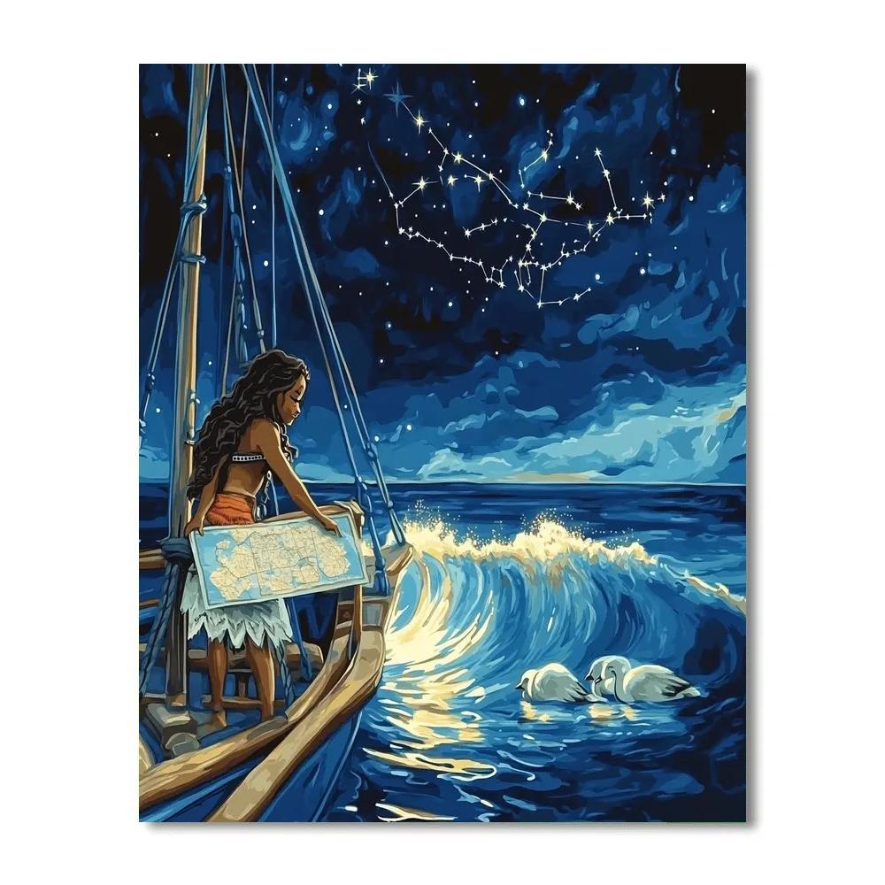 Moana Wayfinder Night Disney paint by number