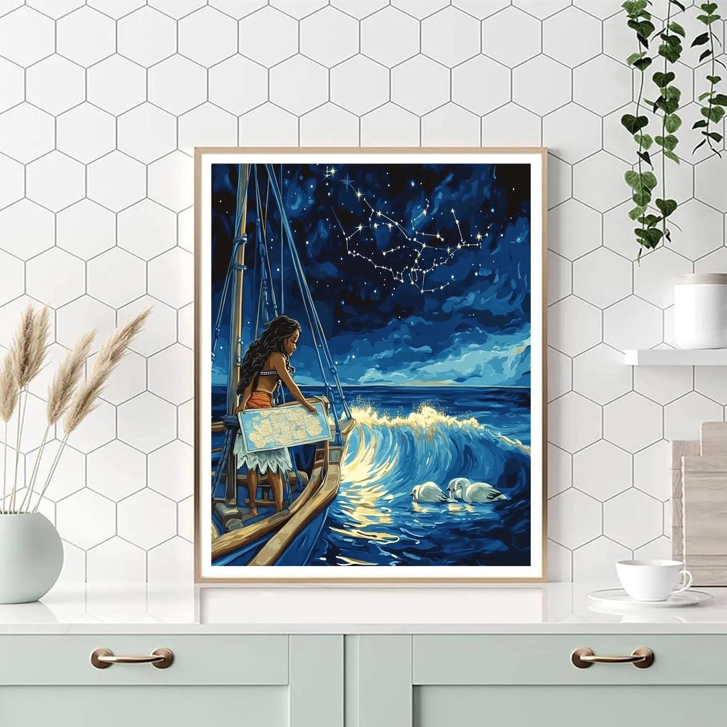 Moana Wayfinder Night Disney paint by number