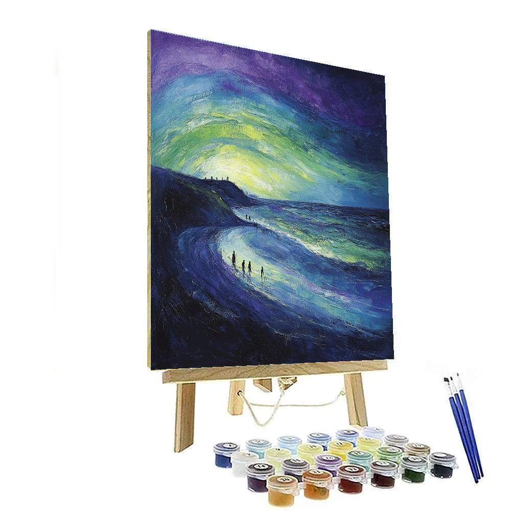 Edvard Munch Inspired Aurora Over Fjord Paint by numbers kits