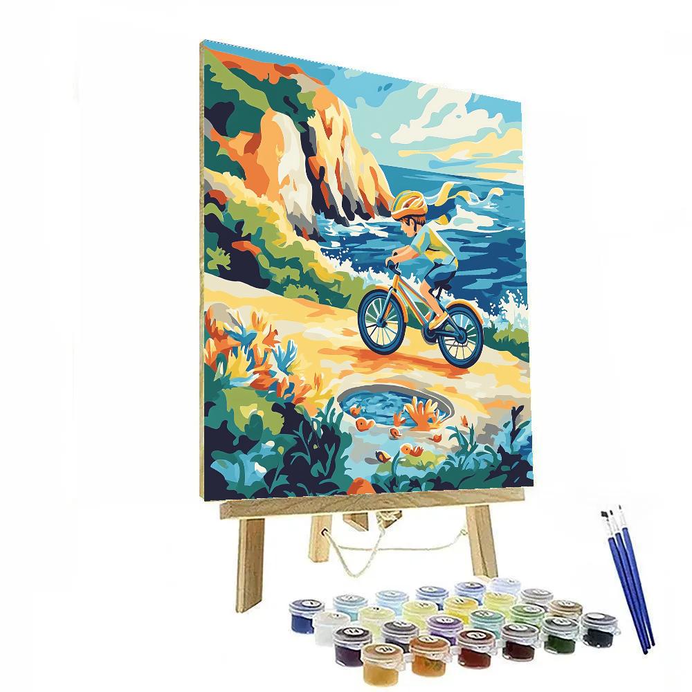 Luca Seaside Bike Ride Disney painting number kit