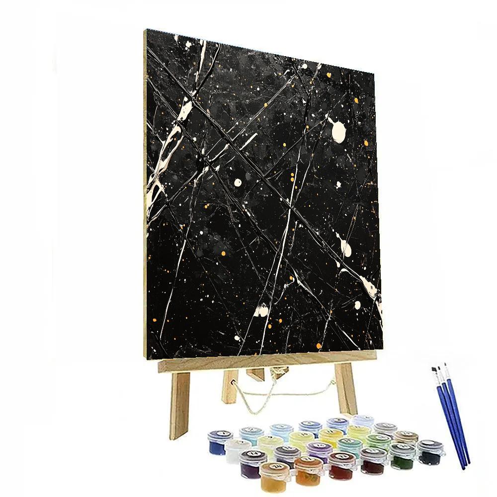 Jackson Pollock Inspired Meteor Shower Field paint by numbers