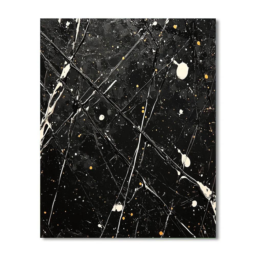 Jackson Pollock Inspired Meteor Shower Field paint by numbers