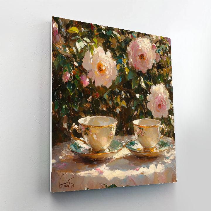 Pierre Auguste Renoir Inspired Garden Roses At Tea DIY paint by numbers