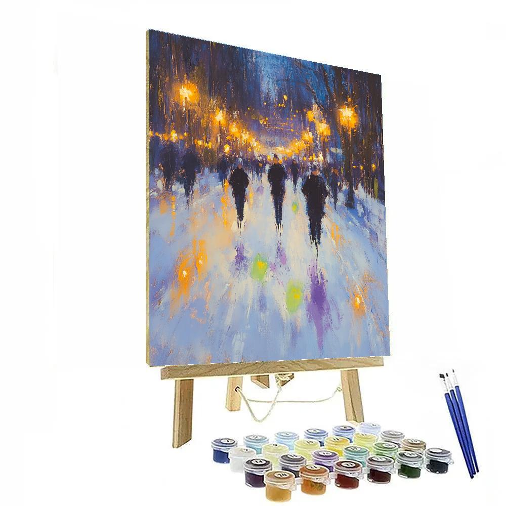 Edgar Degas Inspired Skaters At Evening Rink paint by numbers