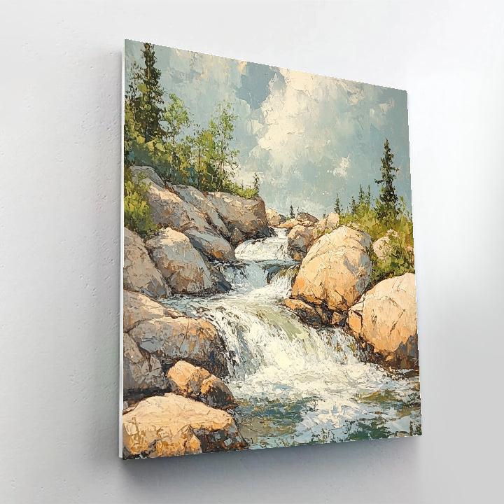Gustave Courbet Inspired Rocky Riverbank Paint by numbers art