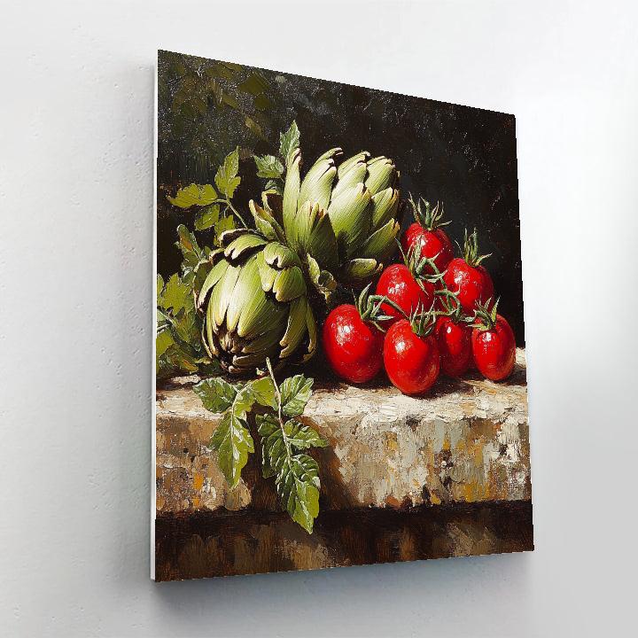 Caravaggio Inspired Basket Of Vegetables Paint by numbers art