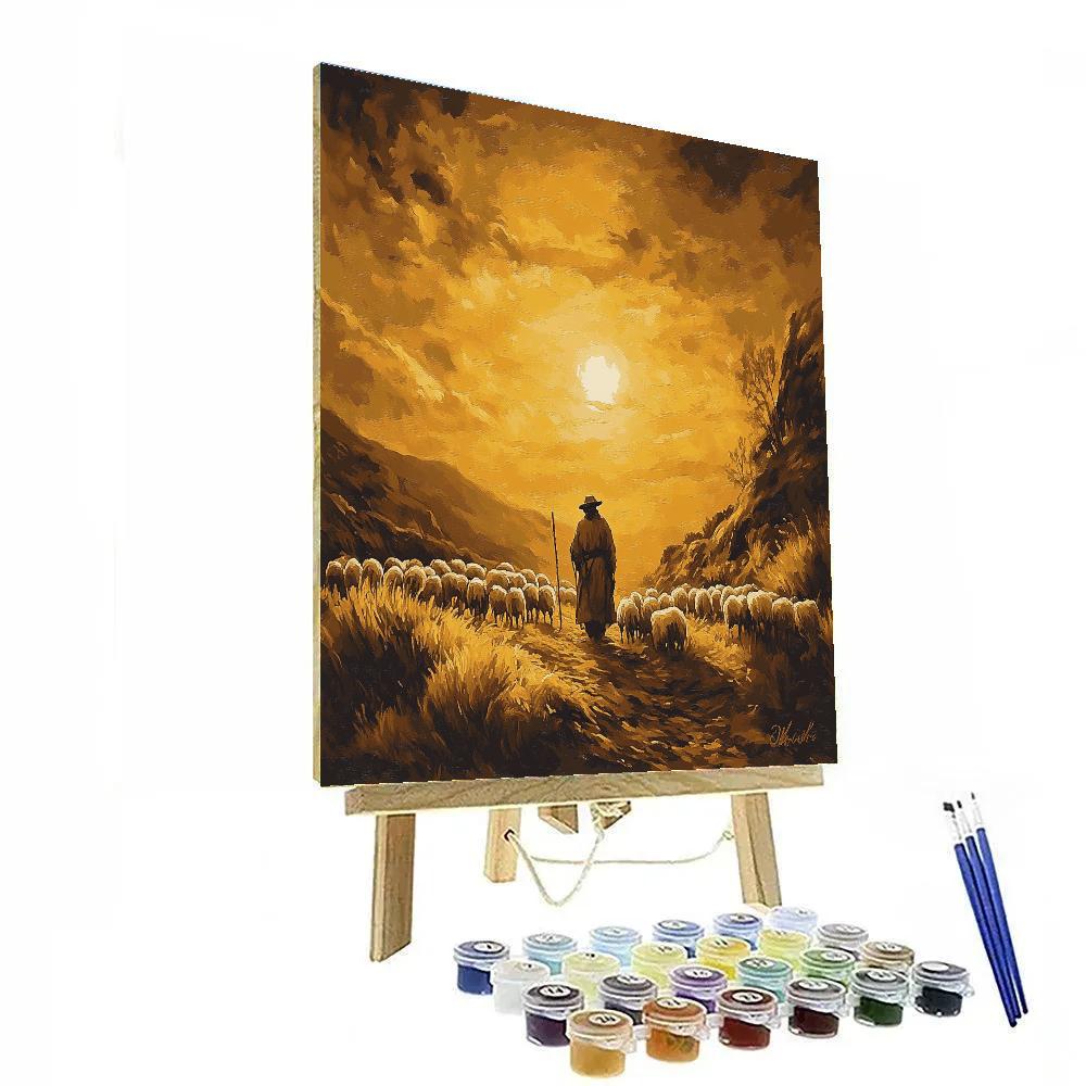 Jean Francois Millet Inspired Shepherd At Dawn Paint by numbers kits