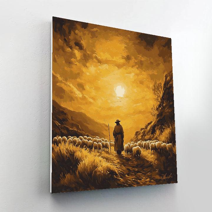 Jean Francois Millet Inspired Shepherd At Dawn Paint by numbers kits
