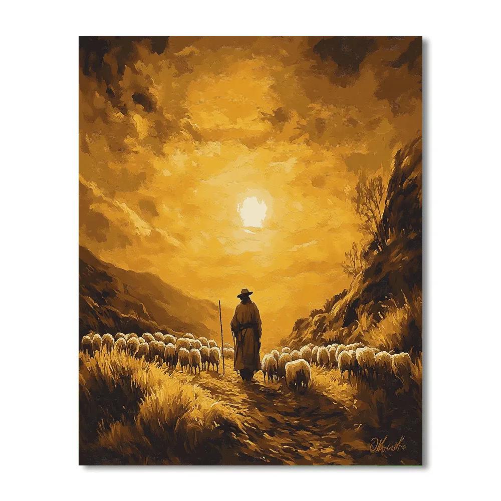 Jean Francois Millet Inspired Shepherd At Dawn Paint by numbers kits