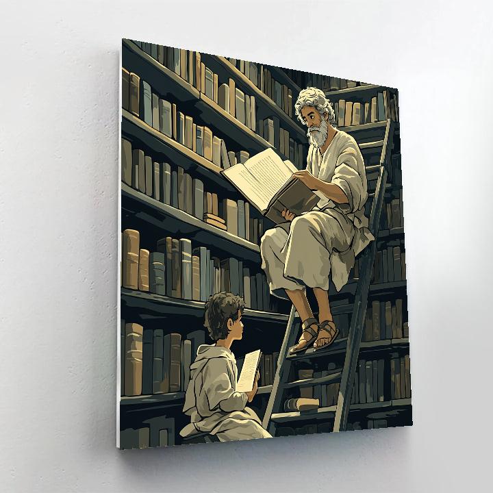 Archimedes Study Owl Disney Number painting