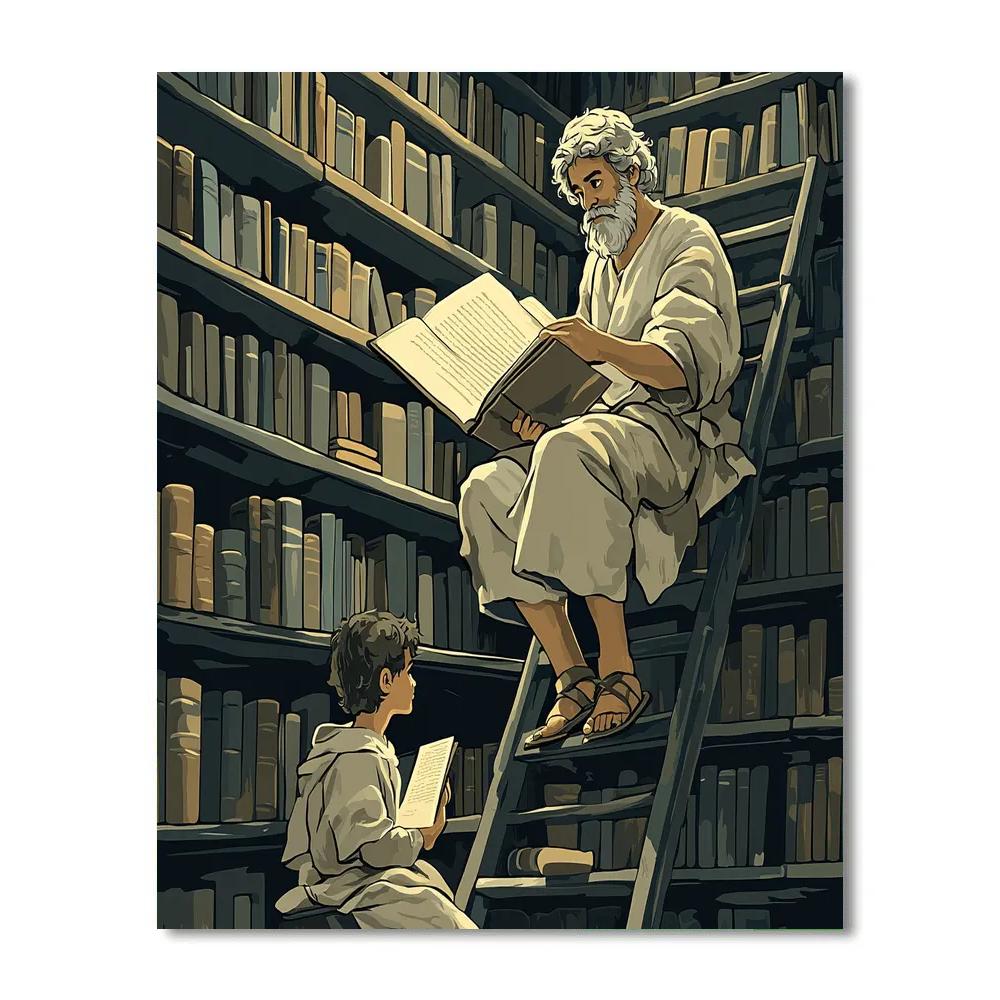 Archimedes Study Owl Disney Number painting