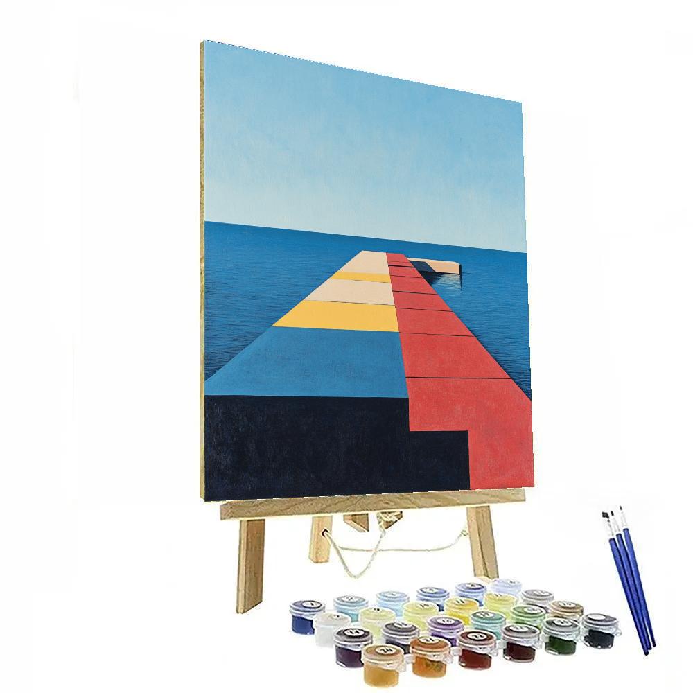 Piet Mondrian Inspired Harbor Grid paint by numbers