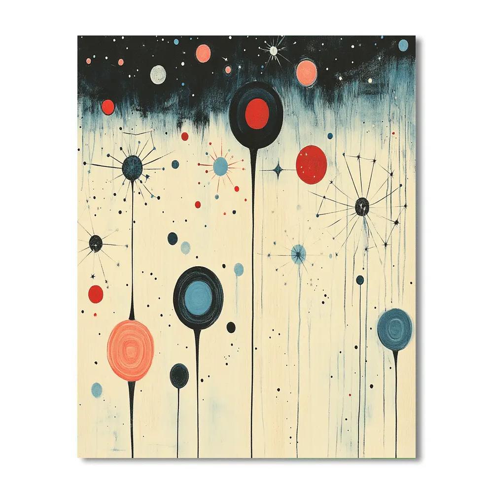 Joan Miro Inspired Night Birds And Stars Numbered painting kits