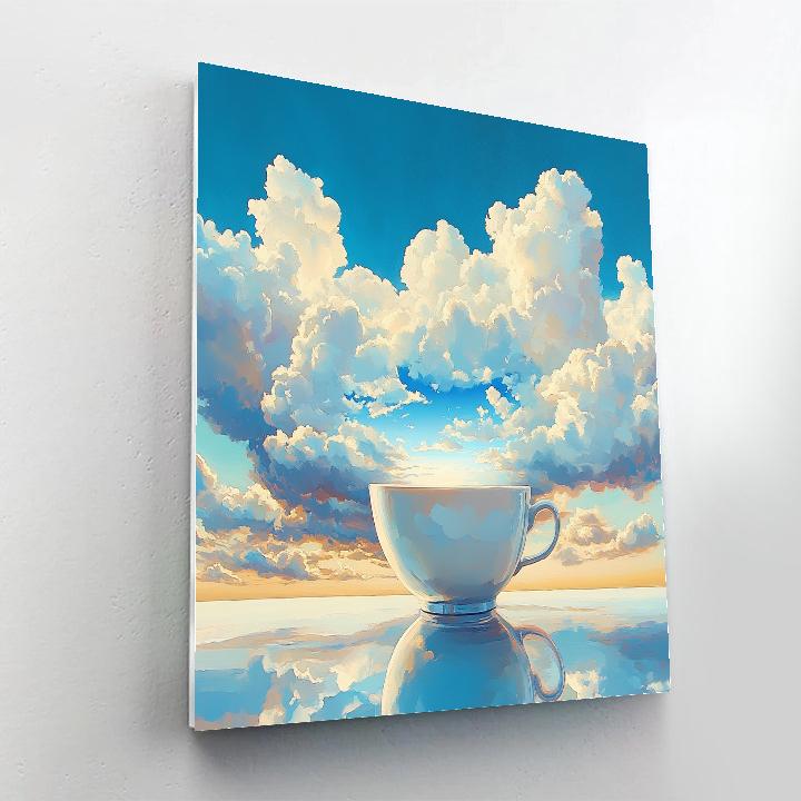 Rene Magritte Inspired Sky In A Teacup paint by color