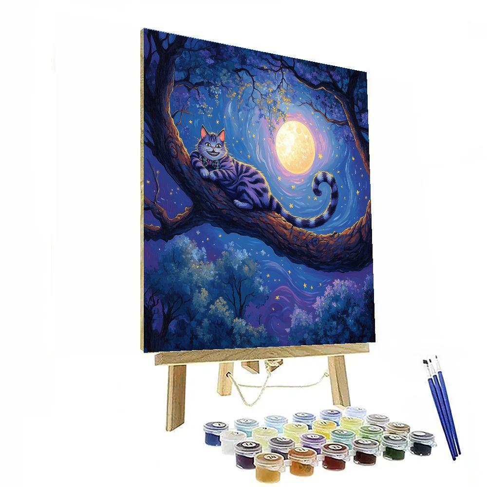 Cheshire Cat Moonlight Grin Disney Paint by numbers art