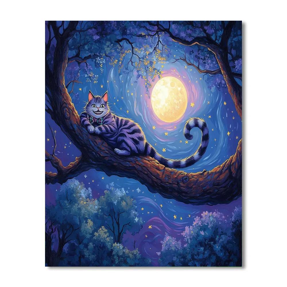 Cheshire Cat Moonlight Grin Disney Paint by numbers art