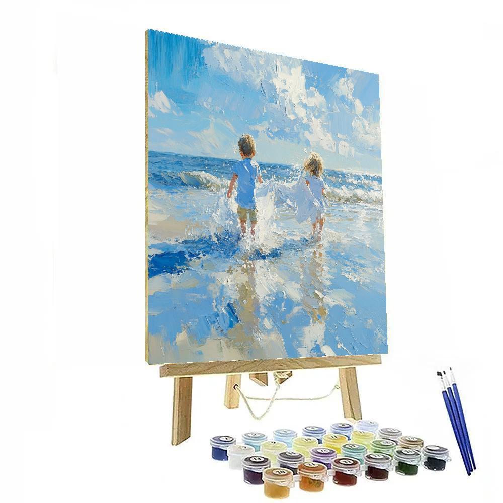 Sorolla Inspired Children At The Shoreline Painting by numbers kit