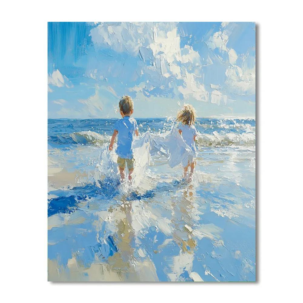 Sorolla Inspired Children At The Shoreline Painting by numbers kit
