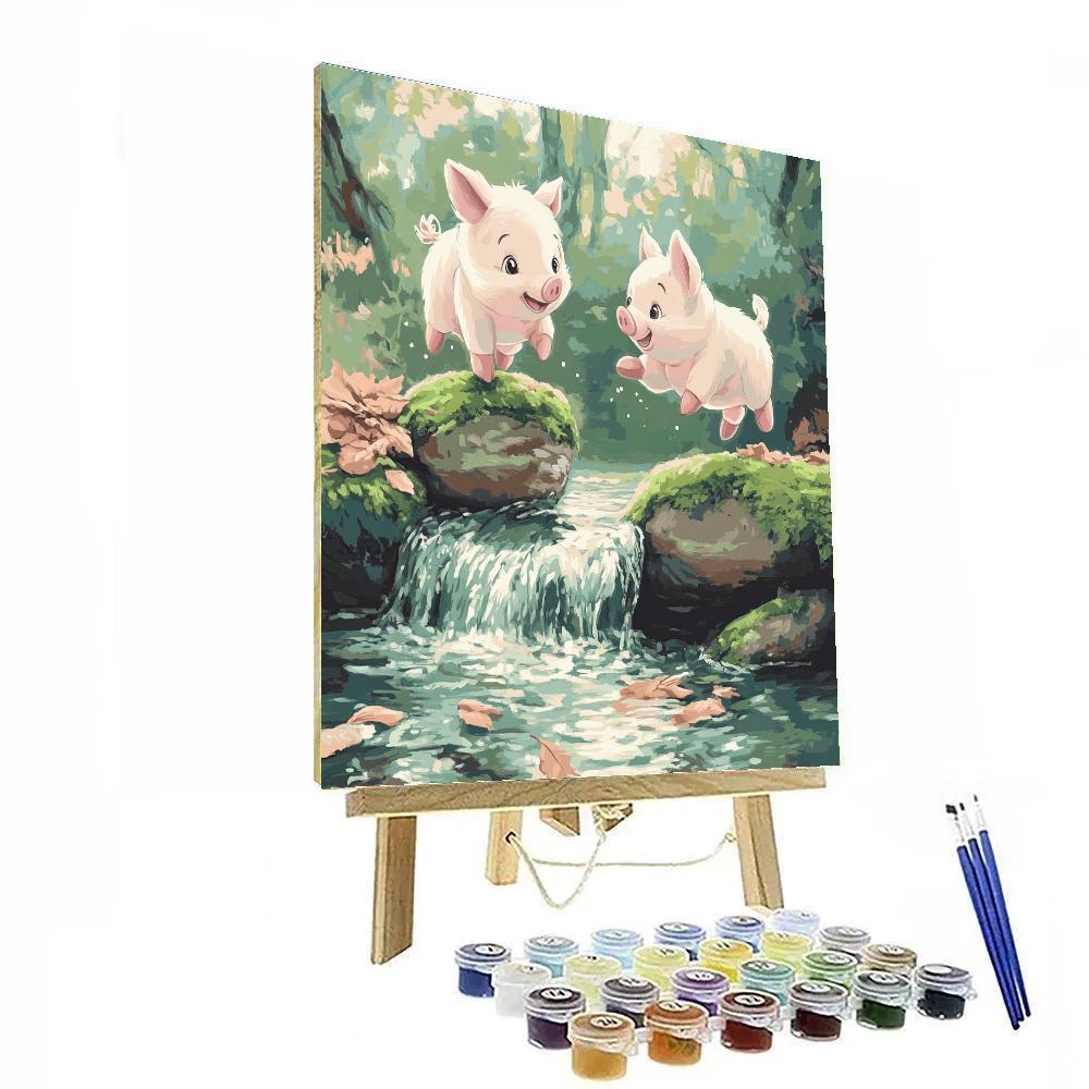 Piglet Brave Stream Hop Disney Paint by numbers kits