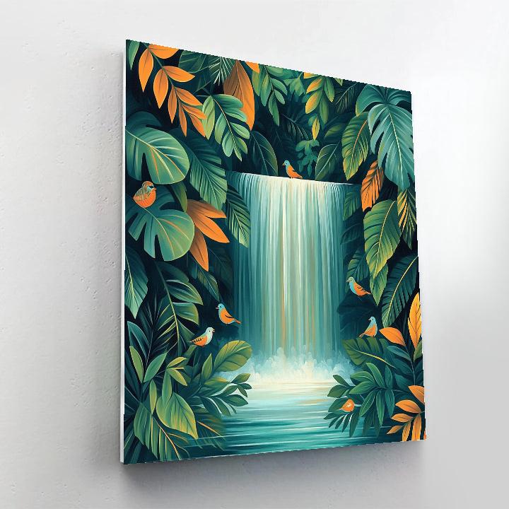 Henri Rousseau Inspired Dream Jungle Waterfall Numbered painting kits