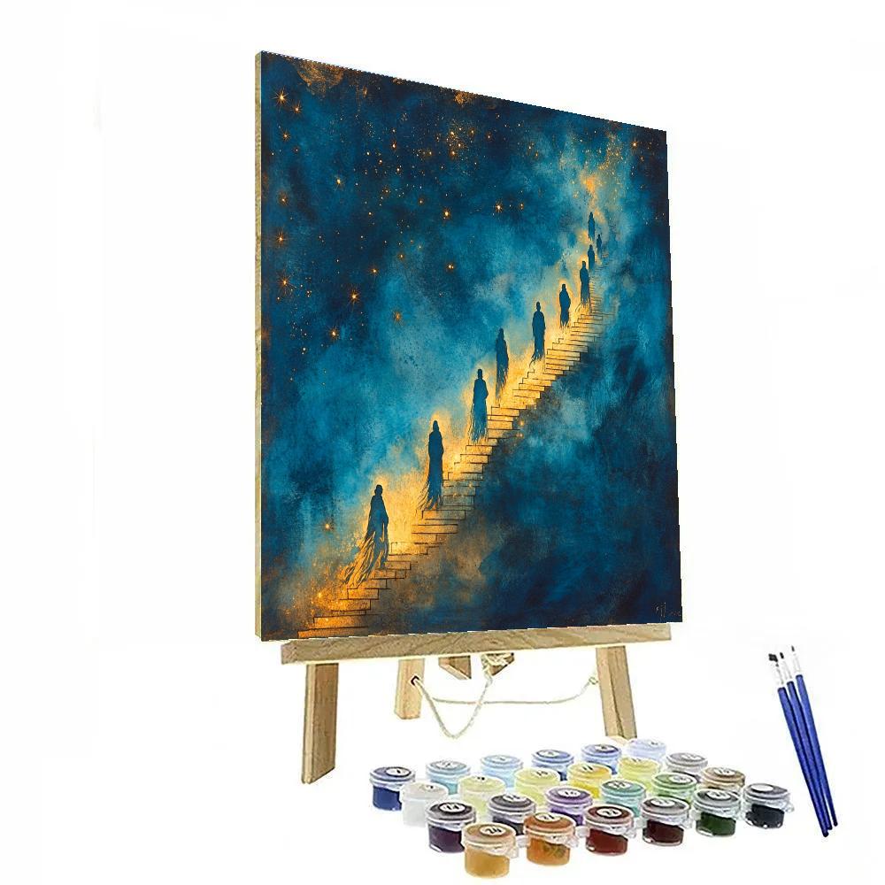 William Blake Inspired Astral Ladder Paint by numbers art