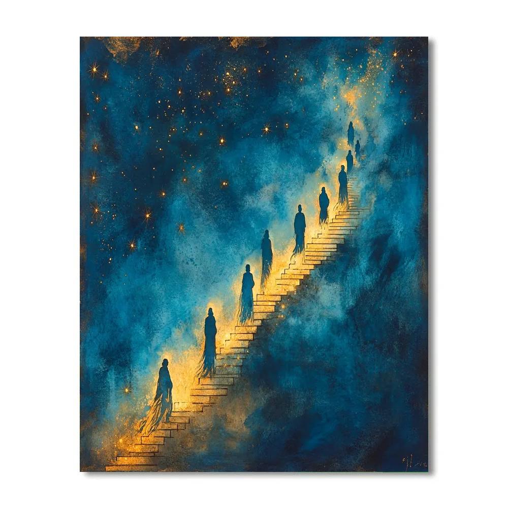 William Blake Inspired Astral Ladder Paint by numbers art