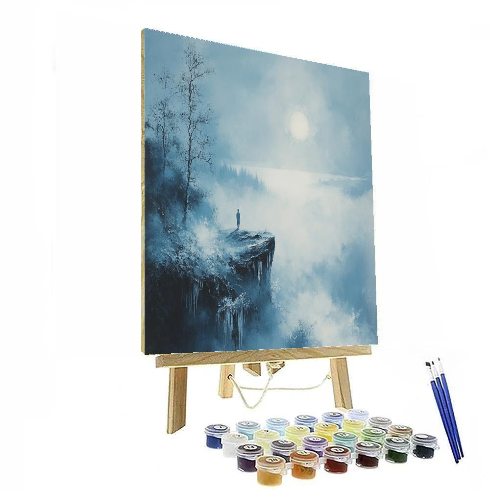 Caspar David Friedrich Inspired Wanderer At Glacier paint by color