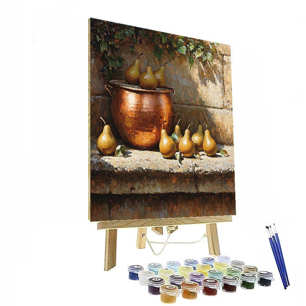 Jean Baptiste Simeon Chardin Inspired Copper And Pears paint by number