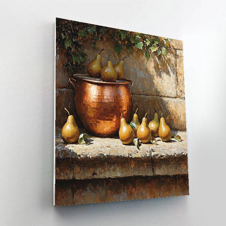 Jean Baptiste Simeon Chardin Inspired Copper And Pears paint by number