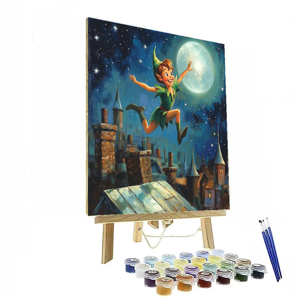 Peter Pan Rooftop Flight Disney painting number kit