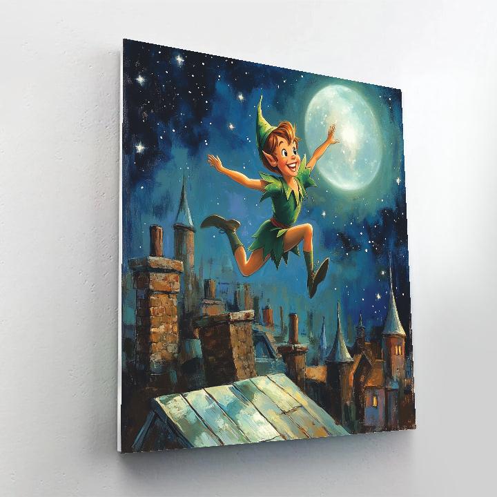 Peter Pan Rooftop Flight Disney painting number kit