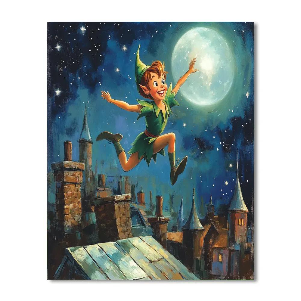 Peter Pan Rooftop Flight Disney painting number kit