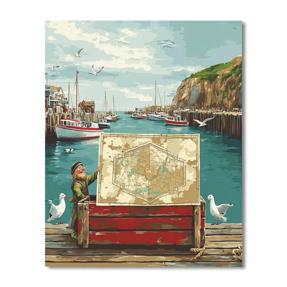 Smee Map Reading Harbor Disney Numbered painting kits