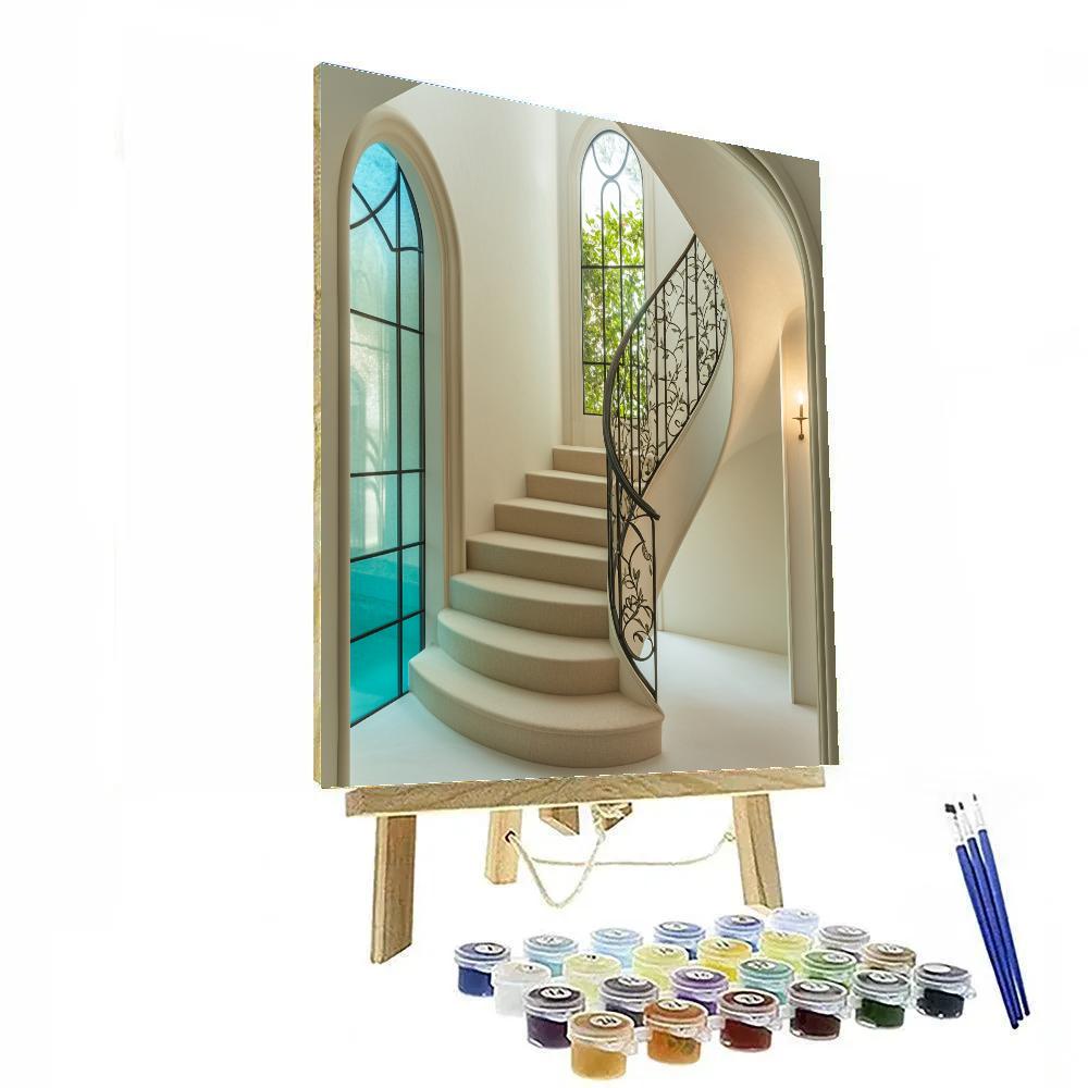 Victor Horta Inspired Floral Staircase Painting by numbers kit