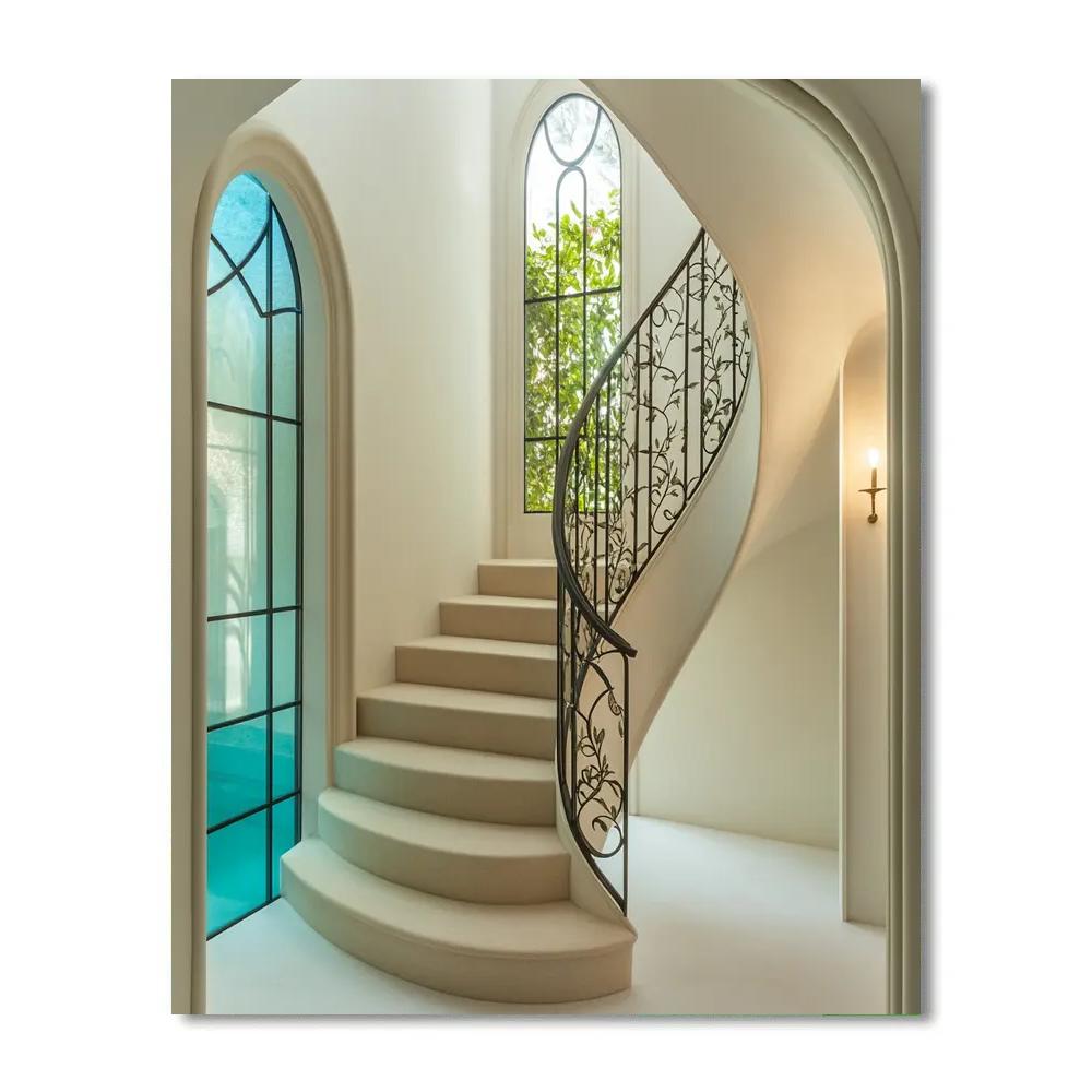 Victor Horta Inspired Floral Staircase Painting by numbers kit