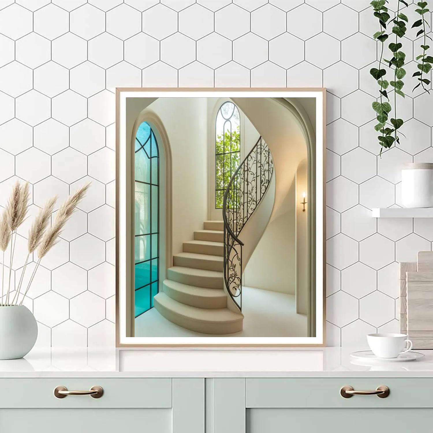 Victor Horta Inspired Floral Staircase Painting by numbers kit