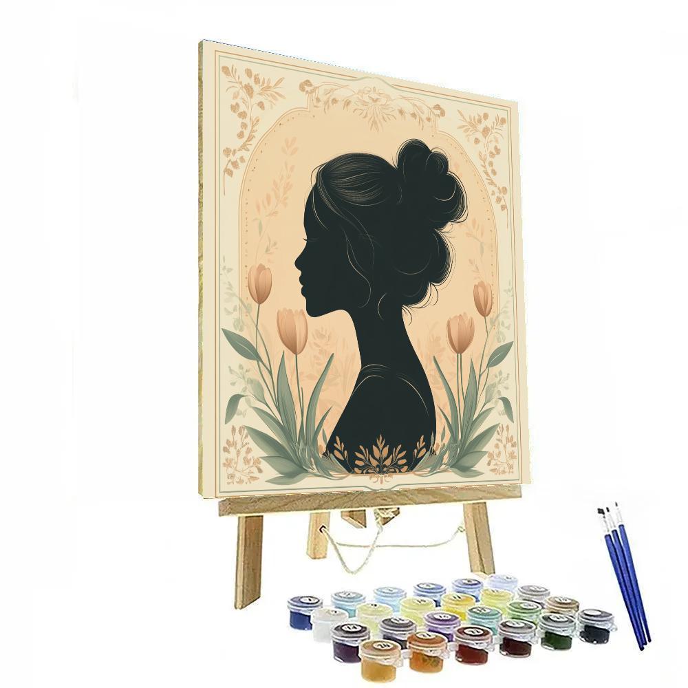 Alphonse Mucha Inspired Tulip Muse DIY paint by numbers