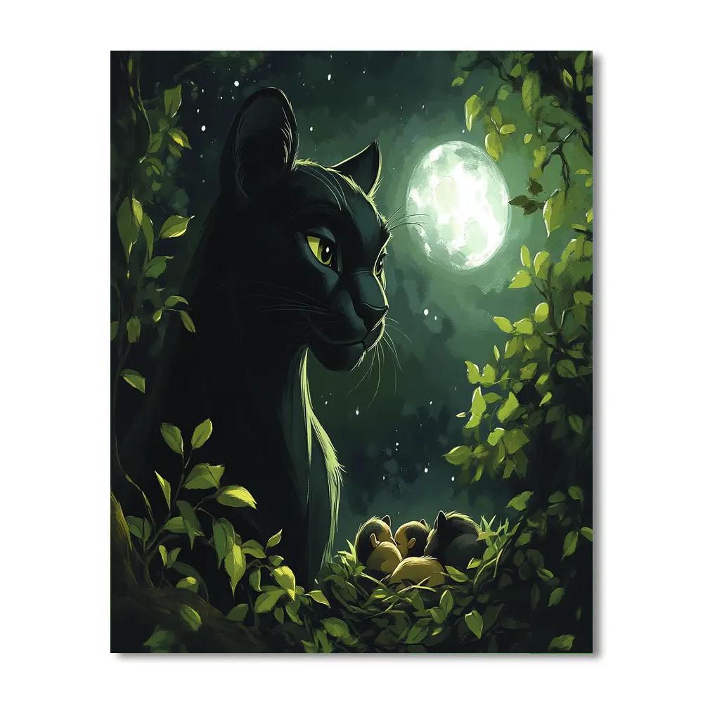 Bagheera Quiet Night Watch Disney Painting by numbers kit