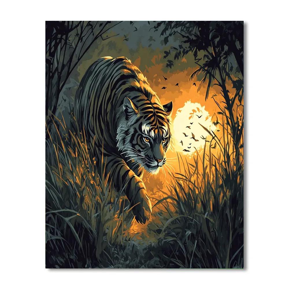 Shere Khan Shadow Stroll Disney Number painting