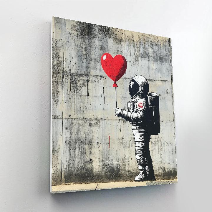 Banksy Inspired Astronaut With Balloon paint by numbers