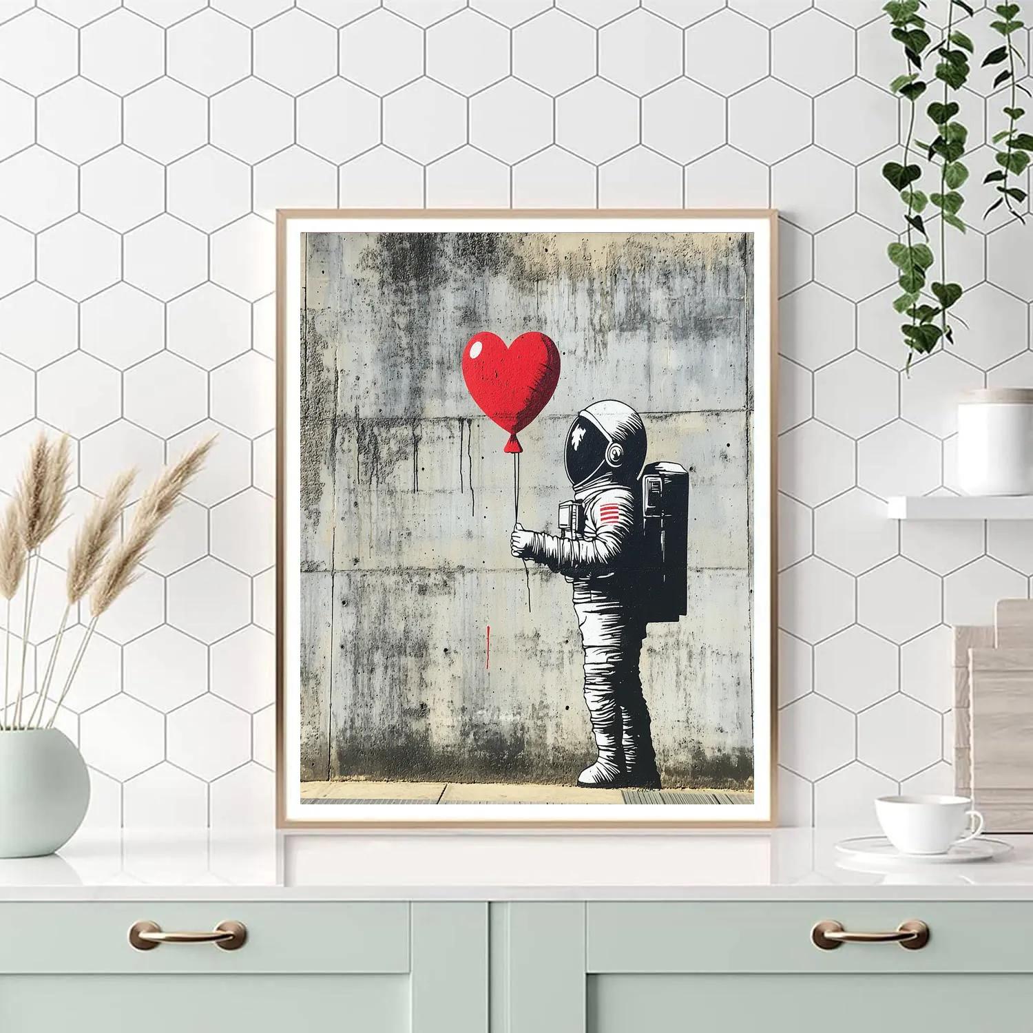 Banksy Inspired Astronaut With Balloon paint by numbers