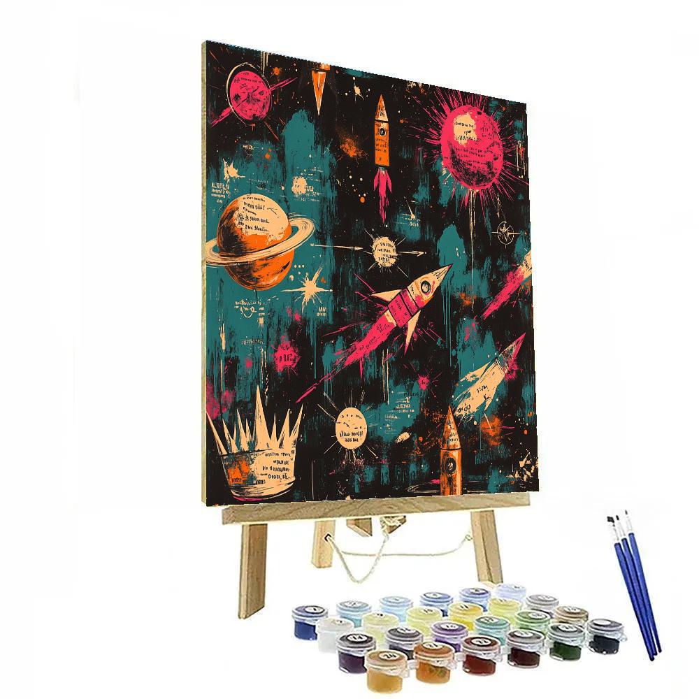 Jean Michel Basquiat Inspired Cosmic Diagram Numbered painting kits