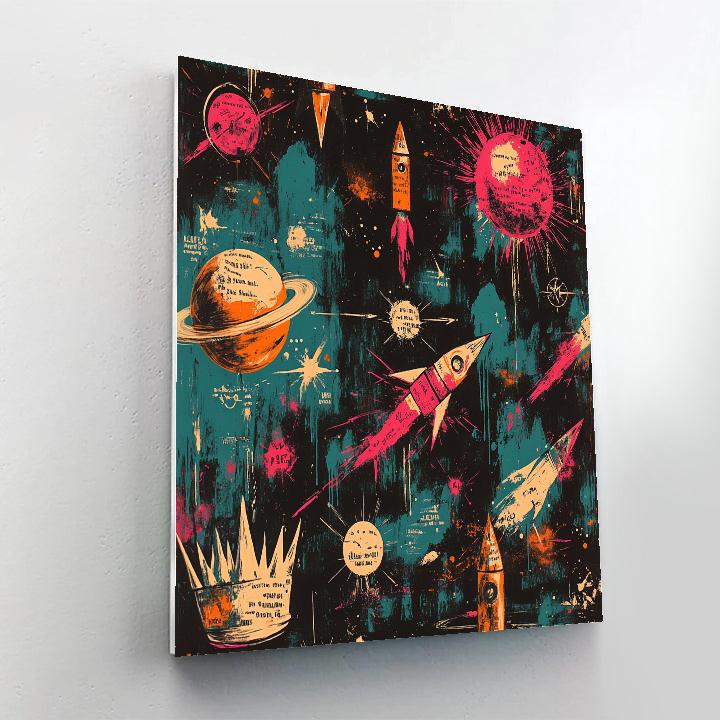 Jean Michel Basquiat Inspired Cosmic Diagram Numbered painting kits