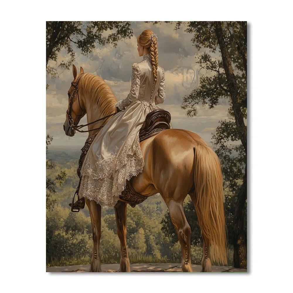 Anthony Van Dyck Inspired Noble Equestrian Portrait paint by color