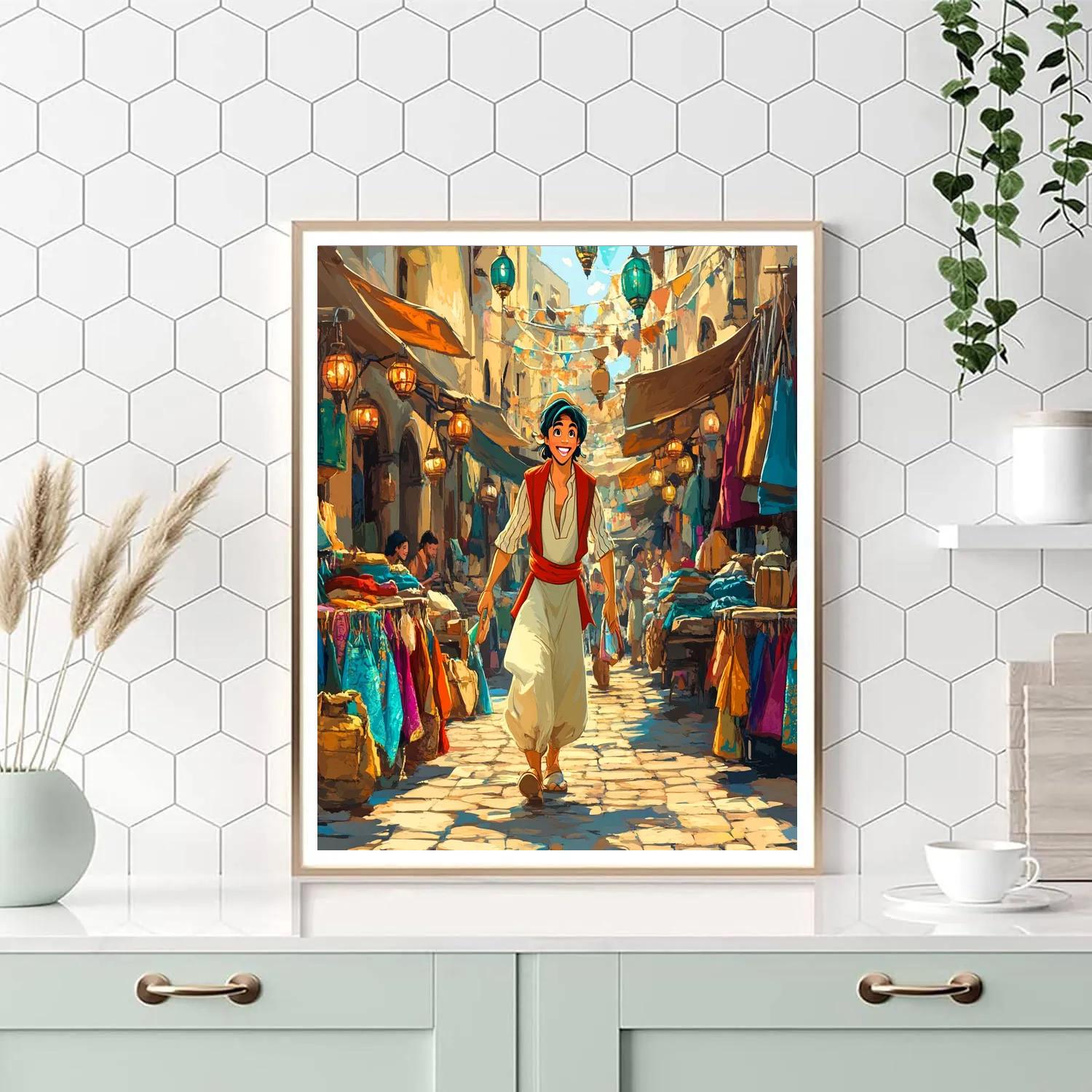Aladdin Marketplace Adventure Disney painting number kit