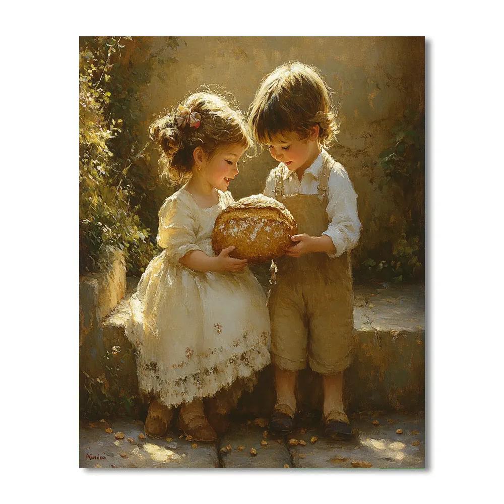 Bartolome Esteban Murillo Inspired Street Children With Bread Painting by numbers kit